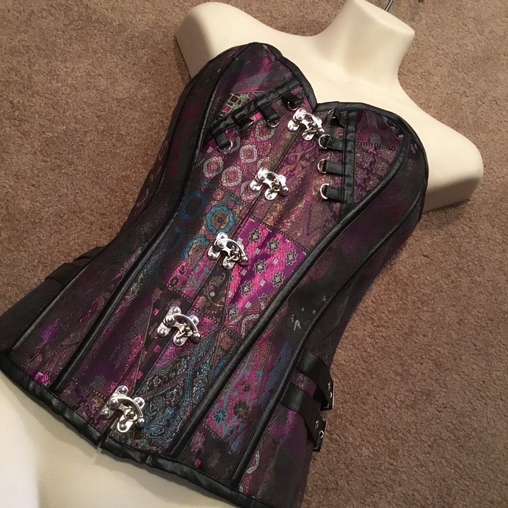 EUC Steampunk Corset Bustier SZ M Lace Up Back